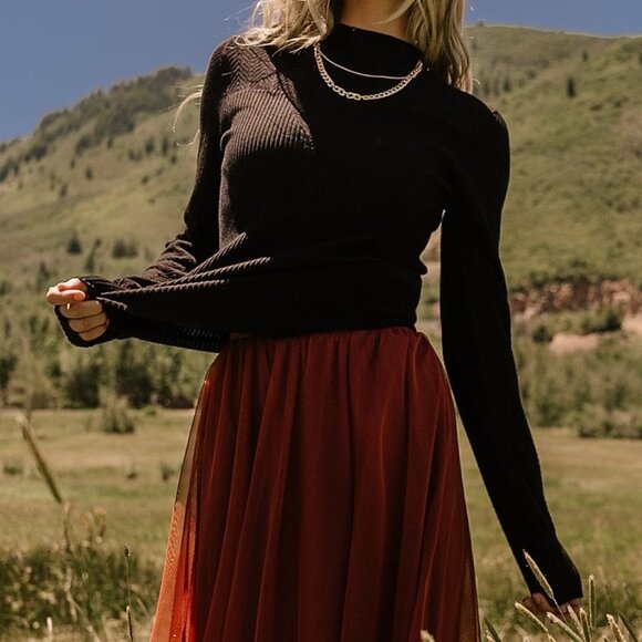 Baltic Born Kenzie Pointelle Sweater Top | Black Size XLXL - Picture 3 of 5